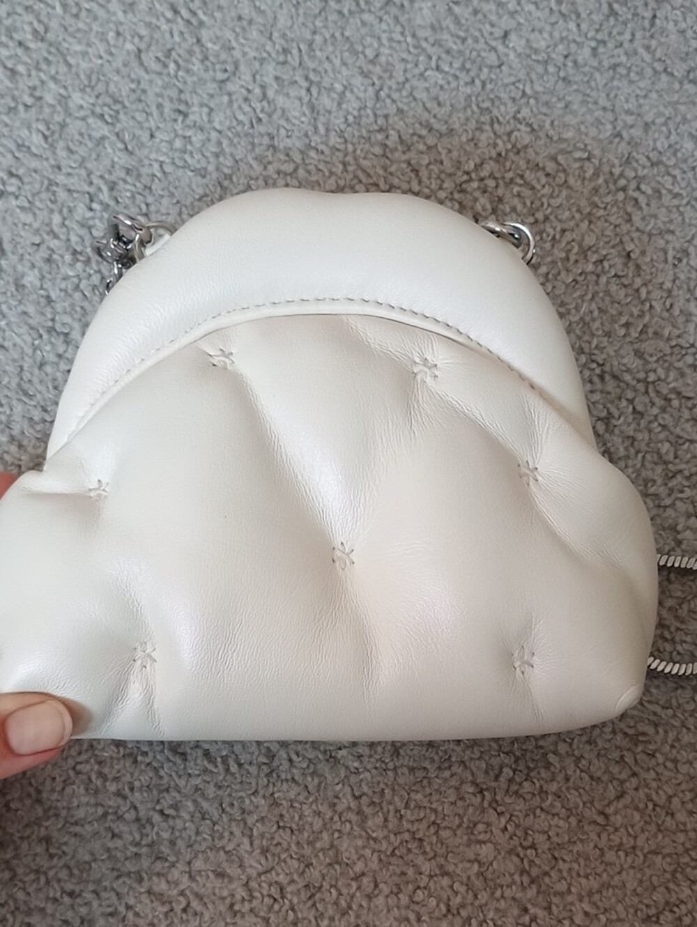 kate spade Cloud 9 White Quilted Crystal Accent Crossbody with Silver Chain - Picture 8 of 9